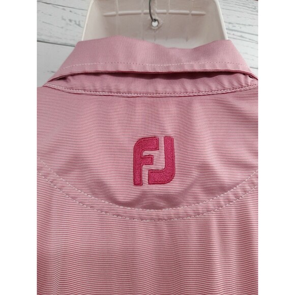 FootJoy FJ Mens Pink Polo Golf Shirt L Short Sleeve - Picture 4 of 10